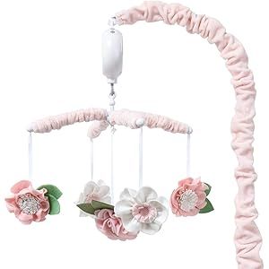 The Peanutshell Pink Floral Musical Crib Mobile for Baby Girls | Digital Music Box with 12 lullab... | Amazon (US)