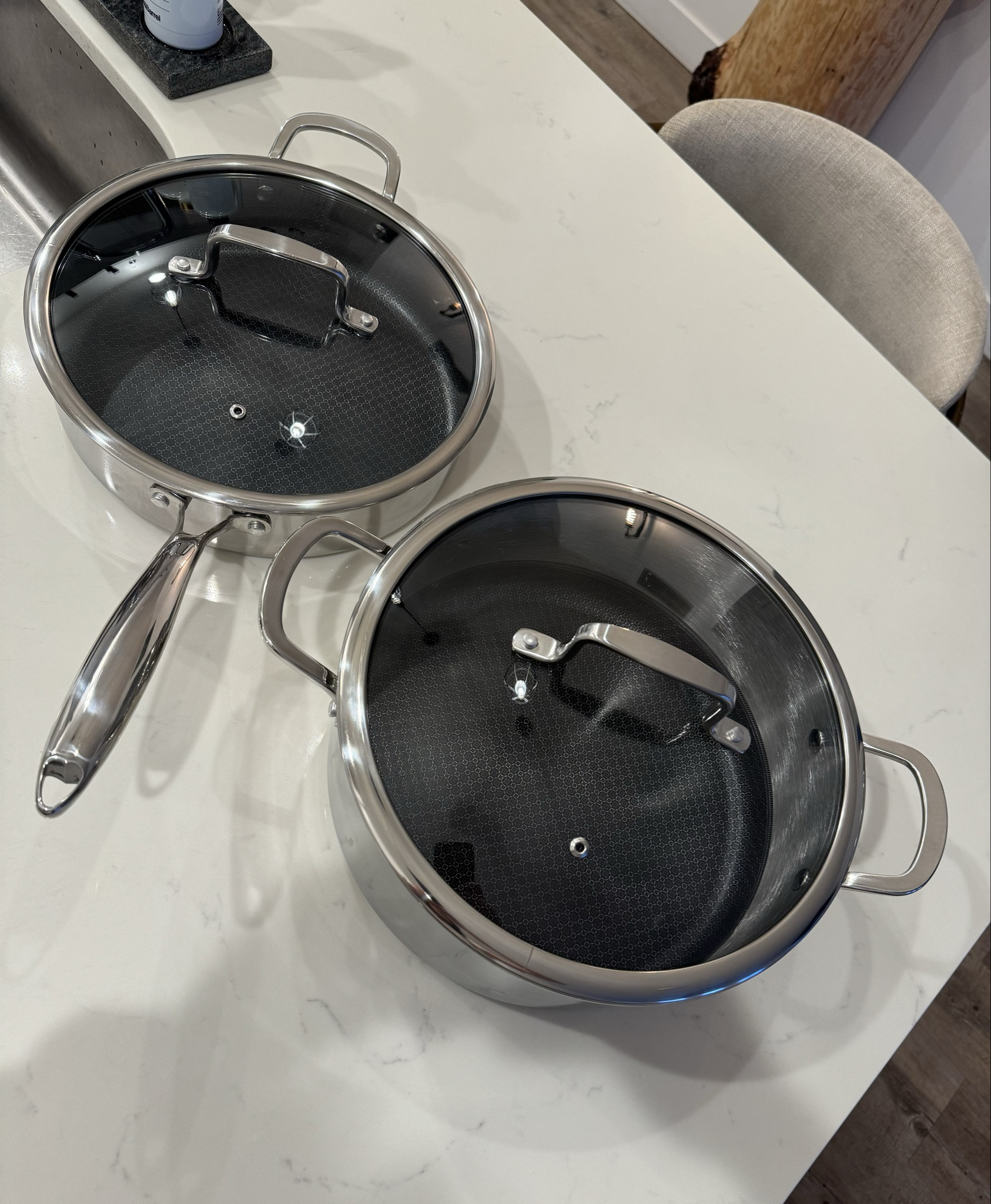 HEXCLAD DUPE! I can’t believe I found these gorgeous pots and pans at TJ MAXX. They had more options available to pick from but I picked up the 8 quart pot and the large frying pan. They look exactly like the HEXCLAD series. They work great also. We’ve already used them and they’re easy to clean and are non-stick. The best part is that they’re oven safe, dishwasher safe, and metal utensil safe  

I couldn’t find this exact brand anywhere online so if you want this one you’ll need to go to TJ MAXX or Home Goods to find them. But I did find an identical set on Amazon. These are great affordable options to the HEXCLAD series  

#LTKsalealert #LTKhome #LTKfindsunder100
