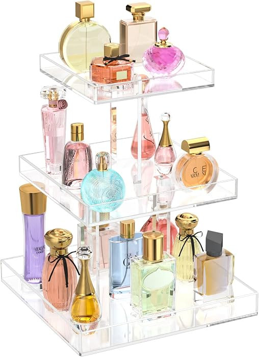 NIUBEE 3-Tier Perfume Organizer, Acrylic Perfume Display Stand for Women | Amazon (US)