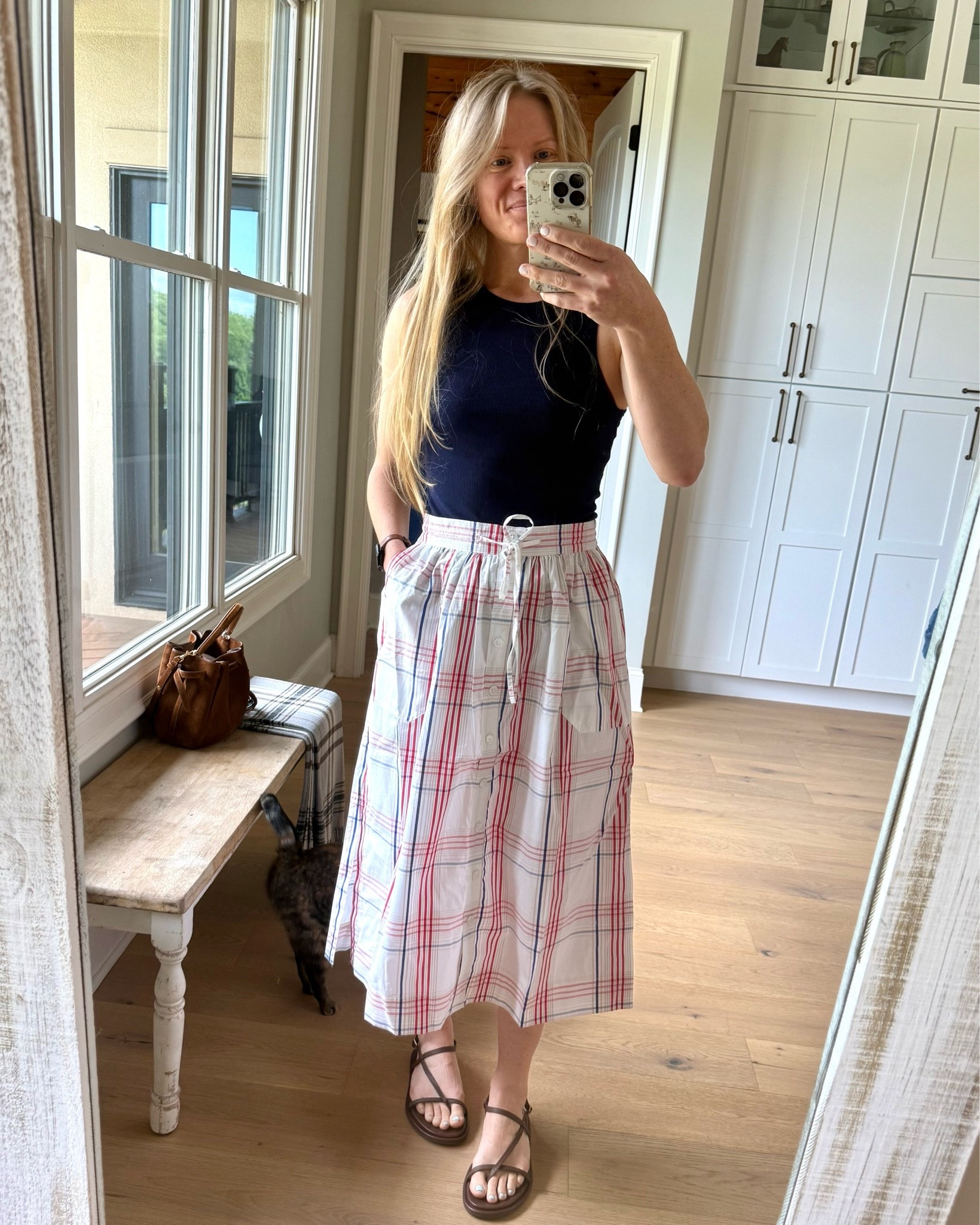 4th of July outfit idea

Size reference 5’9” 140 lbs

Navy tank - medium

Cotton midi skirt - x small for high waisted fit

Strap sandals - tts 


Red white and blue outfits. Summer skirt outfit. Walmart free assembly. Target shoes. Amazon. High neck tank. Affordable outfits. Summer style.

#LTKTall #LTKOver40 #LTKSaleAlert
