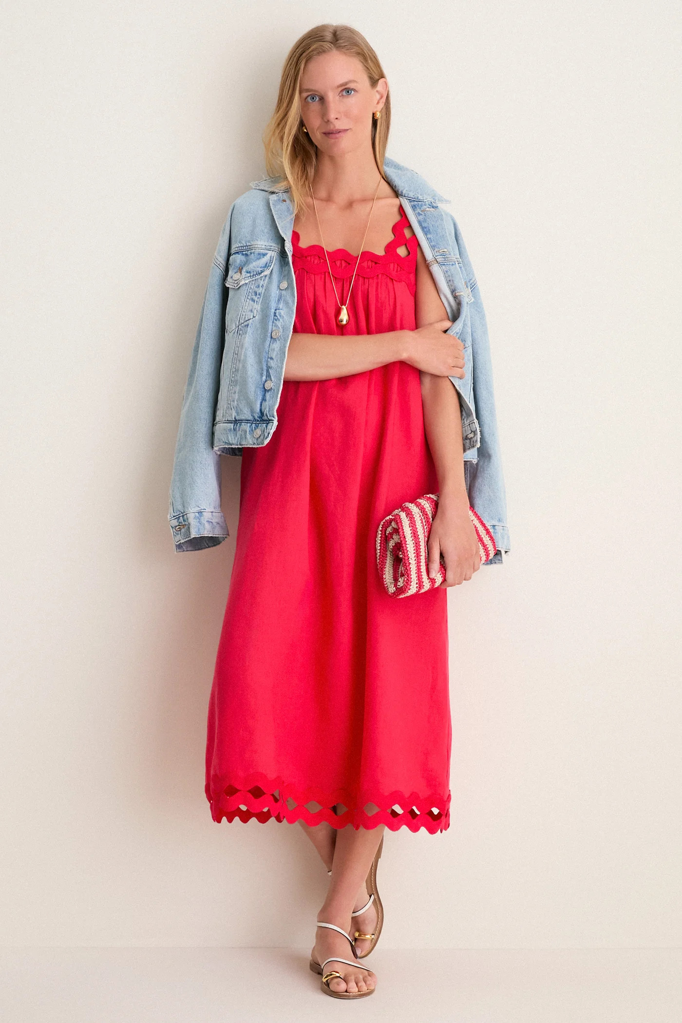 Cherry Ric Rac Linen Ellis Dress | Tuckernuck (US)