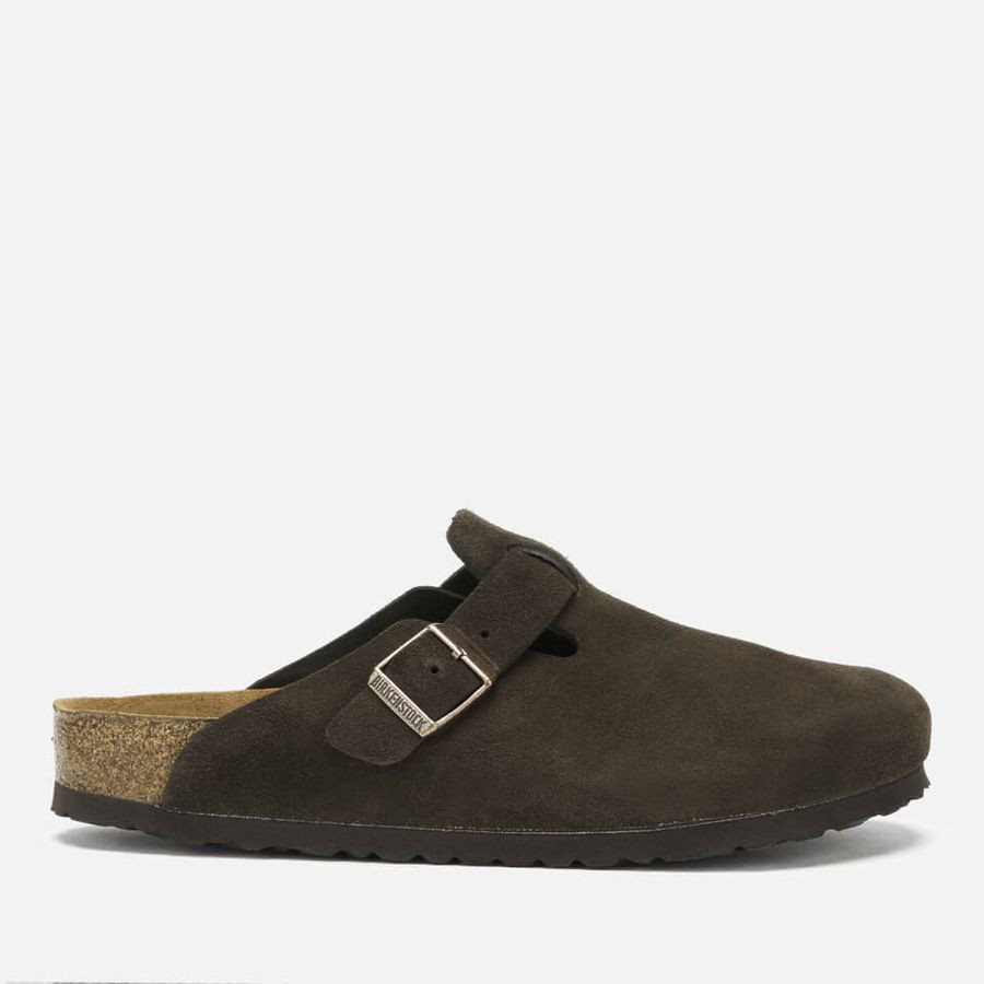 Birkenstock Men's Boston Suede Mules - Mocca | Coggles (Global)