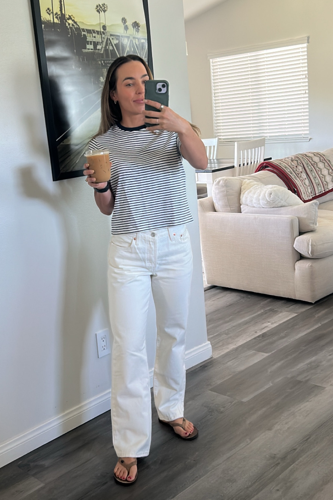 Size small in top // size 26 in jeans - true to size Levi’s & my fav sandals run true to size 🤍

#LTKootd #LTKdayinmylife #LTKgrwm
