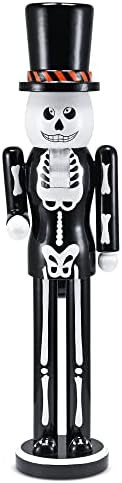 Amazon.com: Ornativity Christmas Scary Skeleton Nutcracker – Black and White Wooden Day of The ... | Amazon (US)