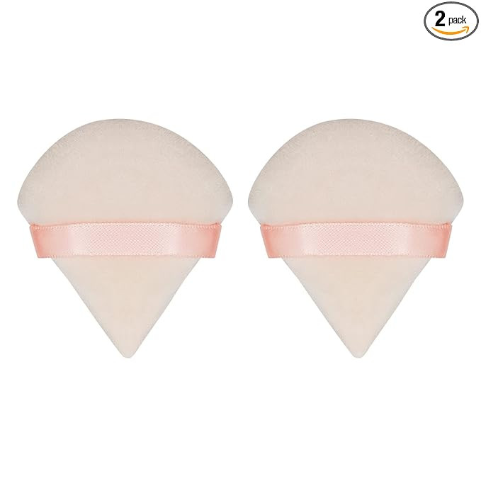 2Pcs Triangle Powder Puffs, Face Makeup Puff for Body Loose Powder Beauty Makeup Tool Nude | Amazon (US)