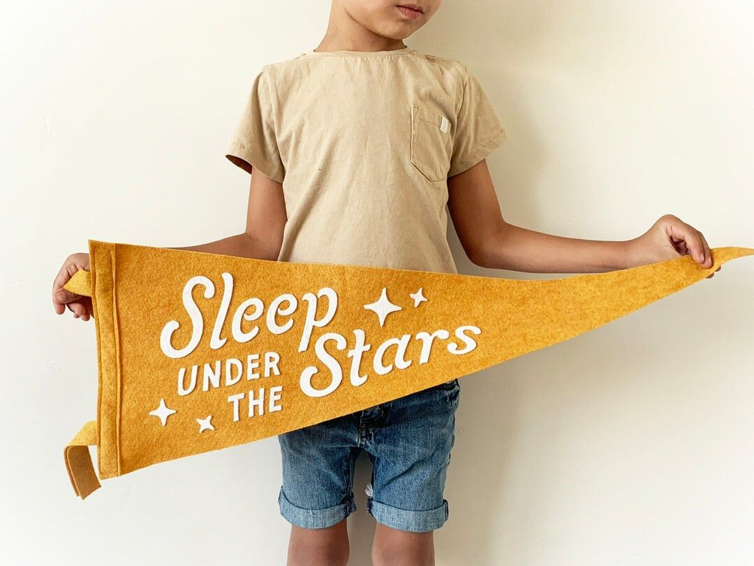 Wool Felt Pennant Flag - Sleep Under The Stars - Kids Vintage Style Felt Pennants Inspired by Adv... | Etsy (US)