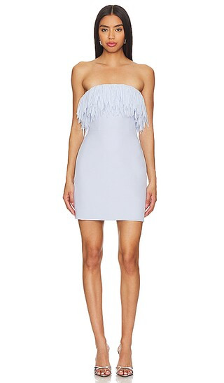 Feather Evening Dress in Xenon Blue | Revolve Clothing (Global)