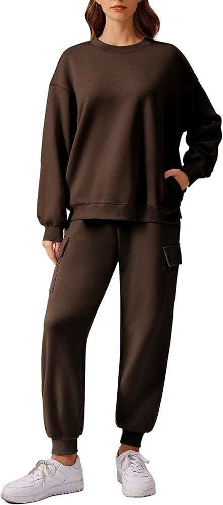 PINSPARK Two Piece Sets for Women Sweatsuit Drawstring Cargo Jogger Sets with 4 Pockets 2024 Airp... | Amazon (US)