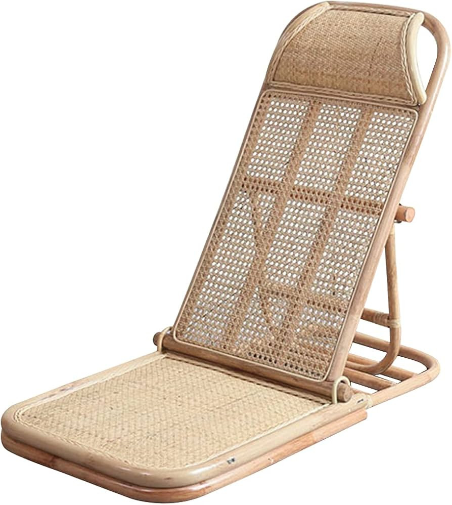 Kelendle 4-Gear Adjustable Folding Rattan Floor Chair Foldable Beach Chair Lazy Floor Chair Floor... | Amazon (US)