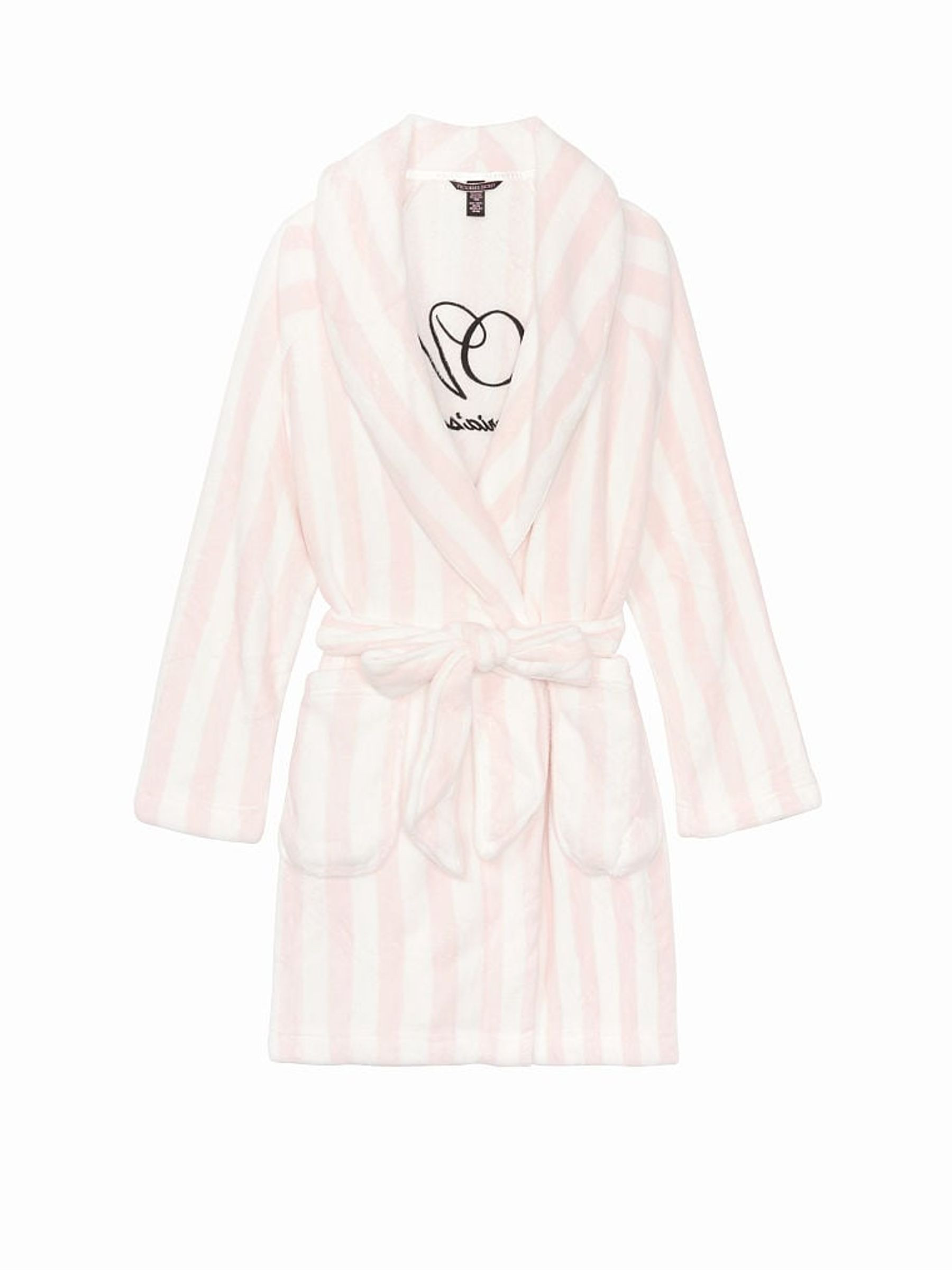 Pink Iconic Stripe Cosy Short Dressing Gown | Victoria's Secret UK