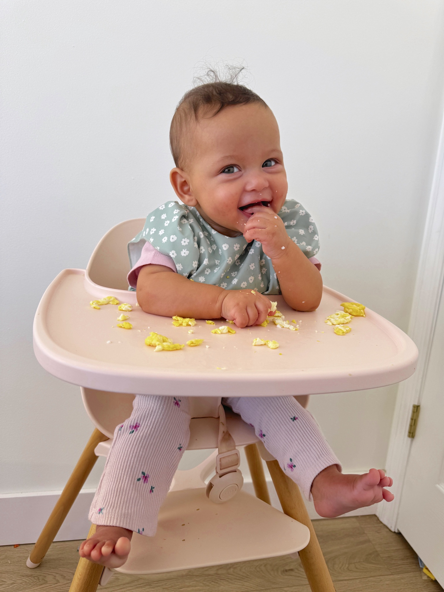 cute bibs + high chair + baby feeding essentials