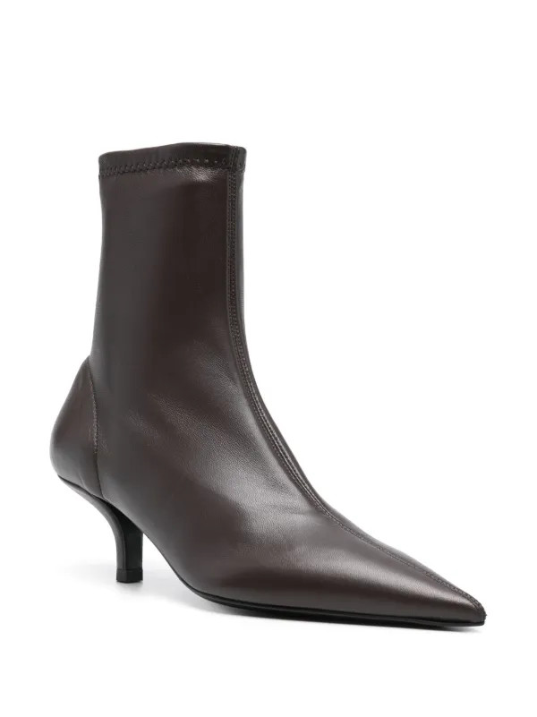 TOTEME 55mm The Heeled Sock Boots | Brown | FARFETCH UK | Farfetch Global