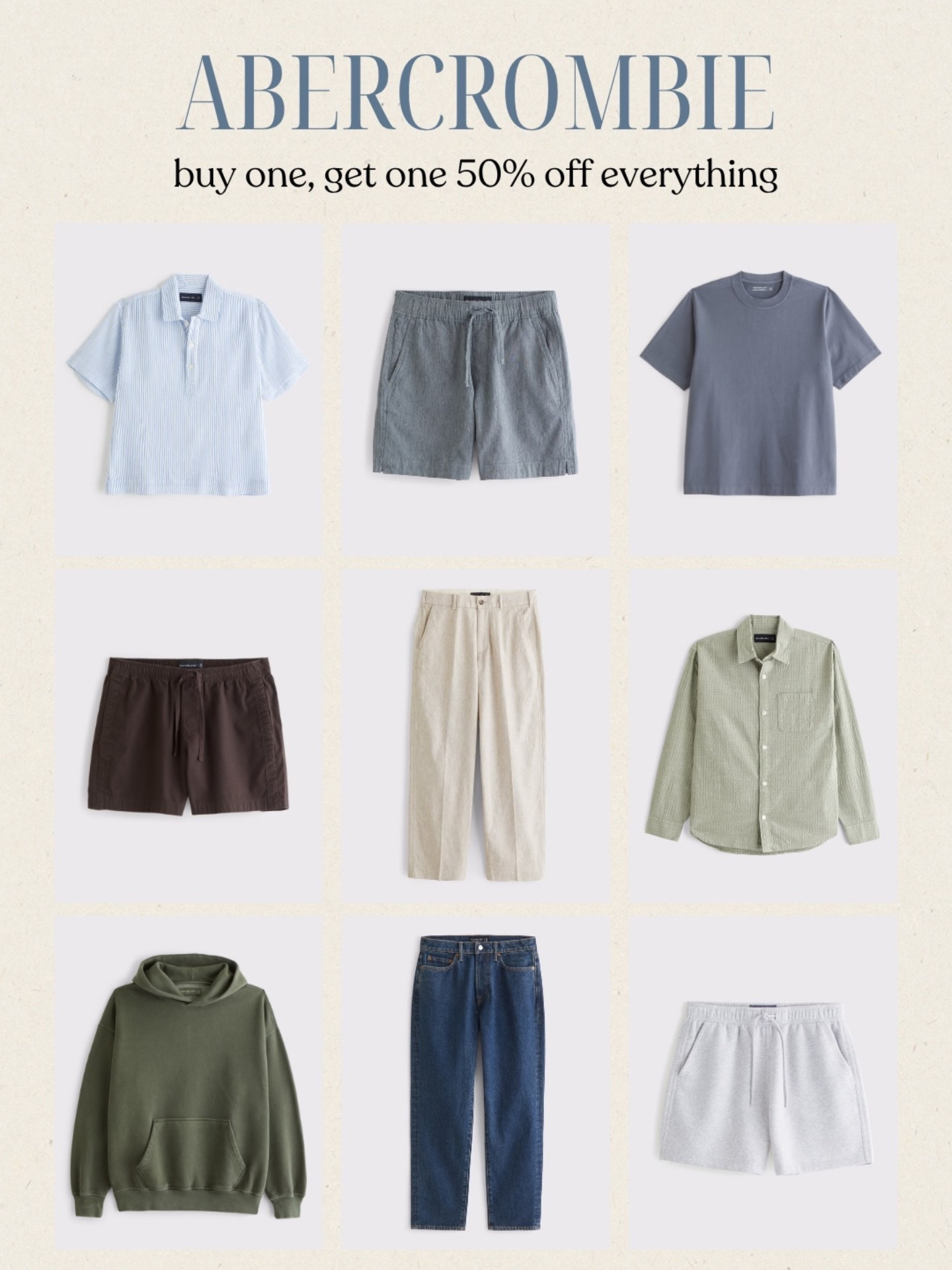 [4/16/26] @abercrombie buy one get one 50% off everything! these are staple pieces for the man in your life 🫶🏻

#LTKSeasonal #LTKSaleAlert #LTKMens