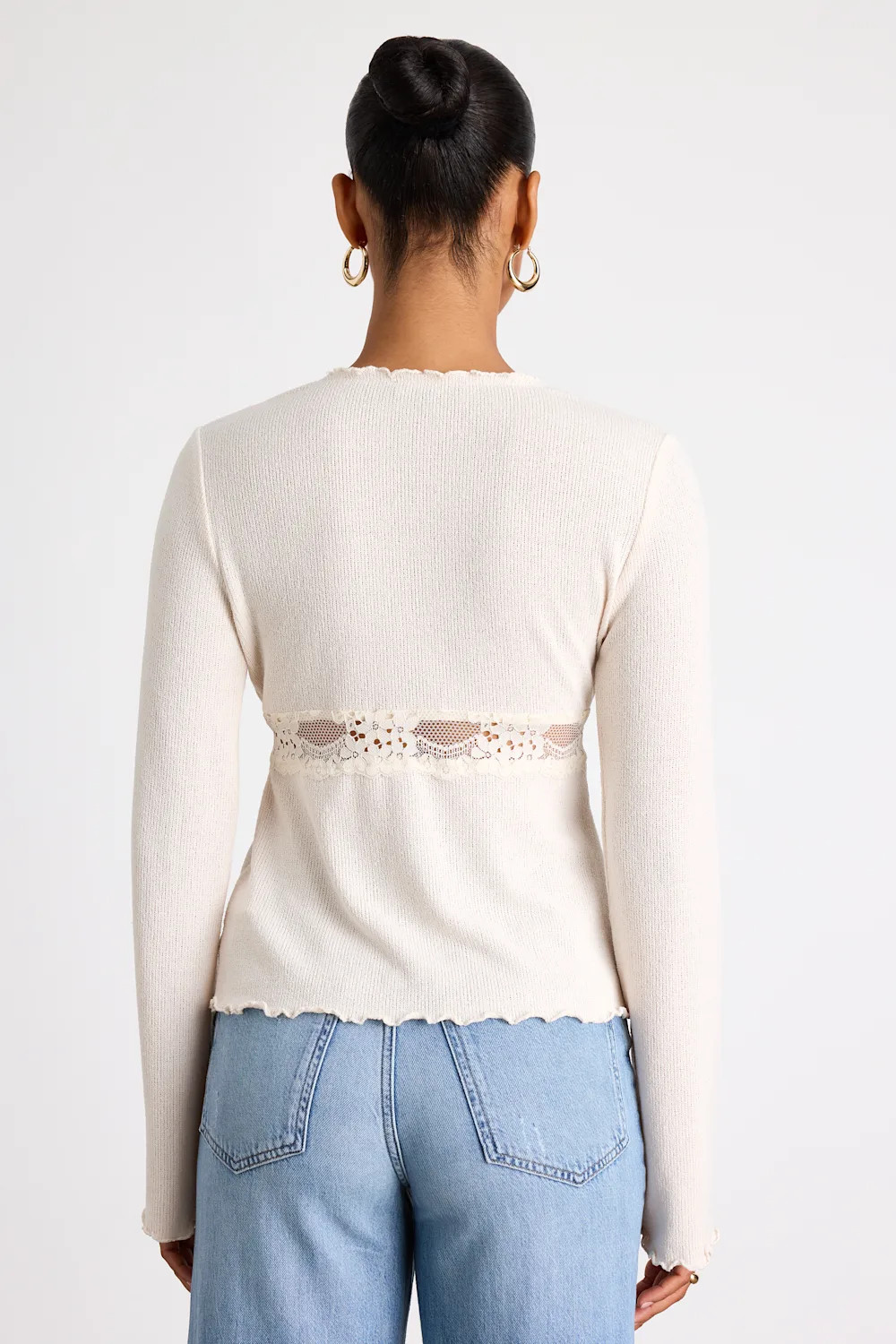 Jordy Ivory Lace Long Sleeve Sweater Top | Lulus