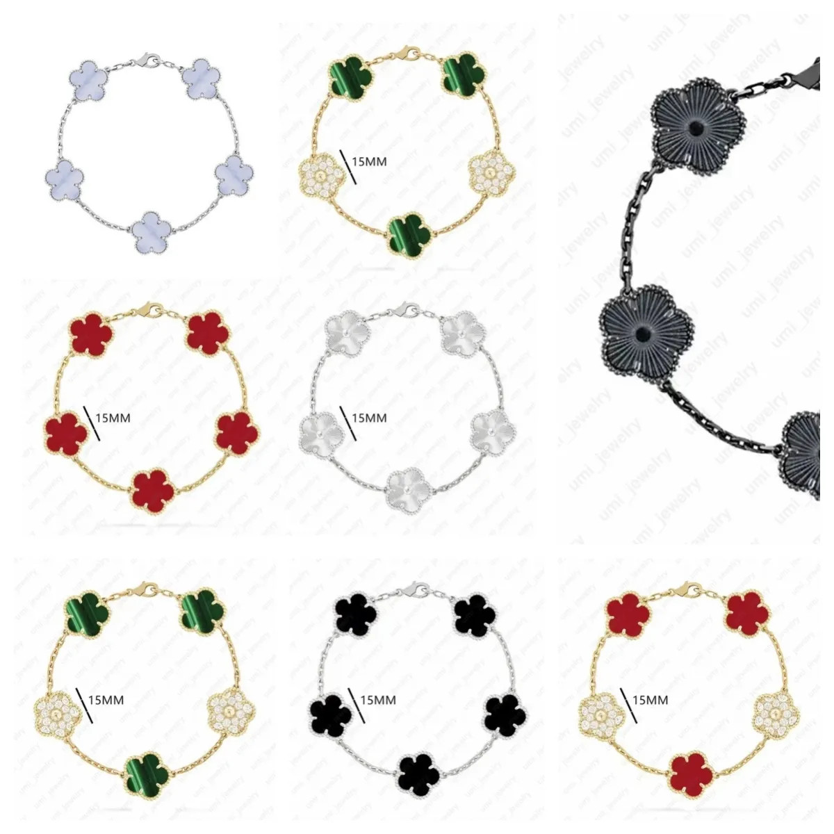 Brick inlay clover bracelet charm bracelet designer bracelets fine jewelry mother of pearl white ... | DHGate