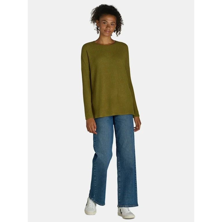 Time and Tru Women's Ribbed Tunic Top, Sizes S-XXXL - Walmart.com | Walmart (US)