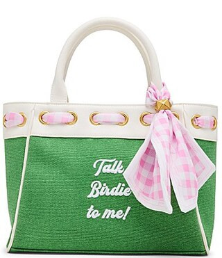 Betsey Johnson Talk Birdie To Me Scarf Handle Satchel Bag - Green/Pink | Dillard's