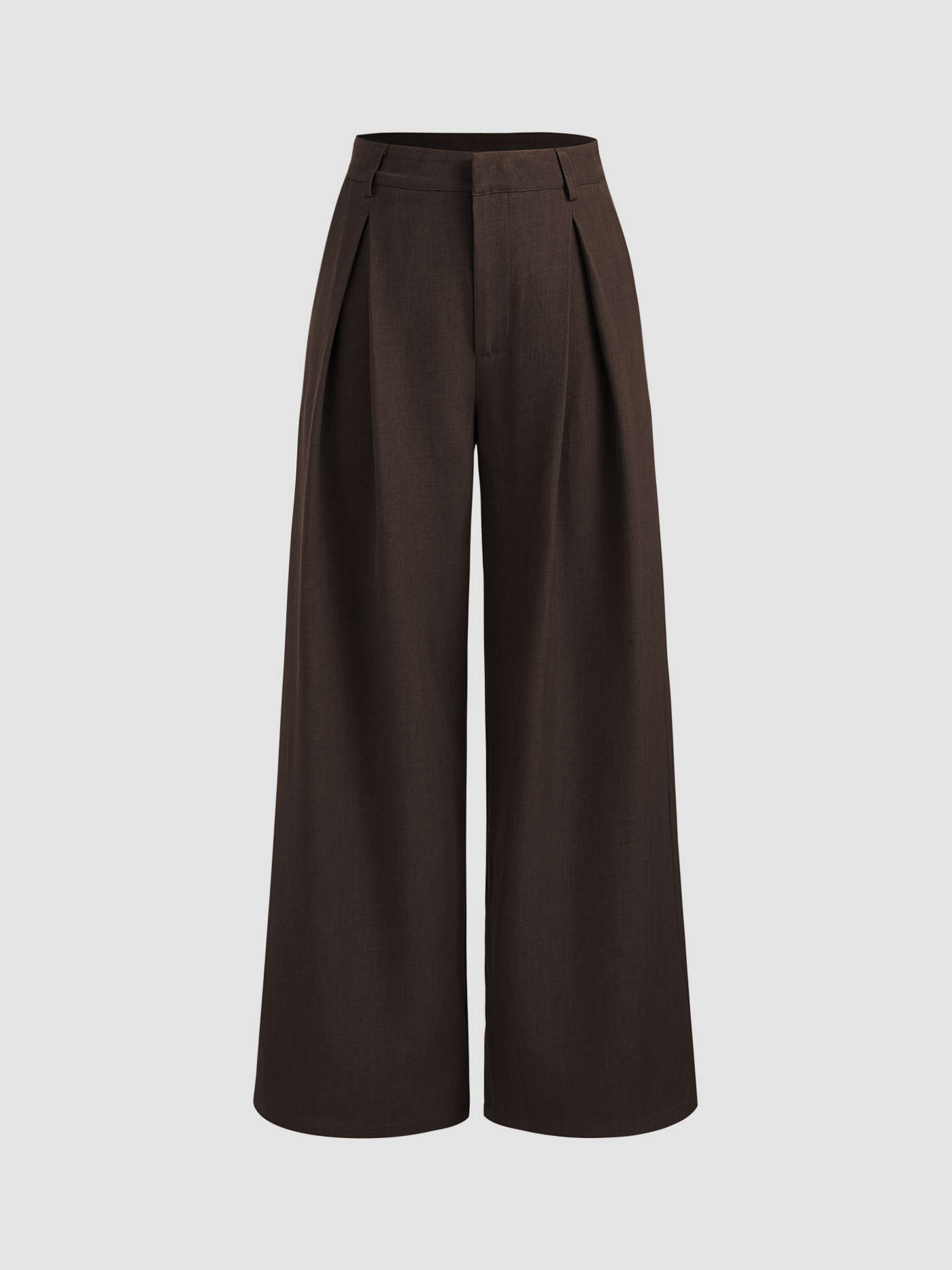 Mid Rise Solid Pocket Straight Leg Trousers | Cider