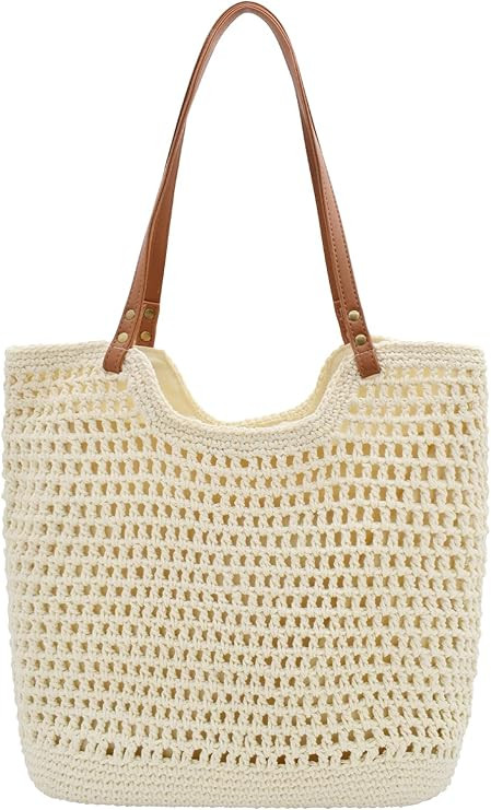 TeeYee Boho Crochet Summer Handbag Handmade Cotton Rope Knit Shoulder Bags for Women Bohemia Tote... | Amazon (US)