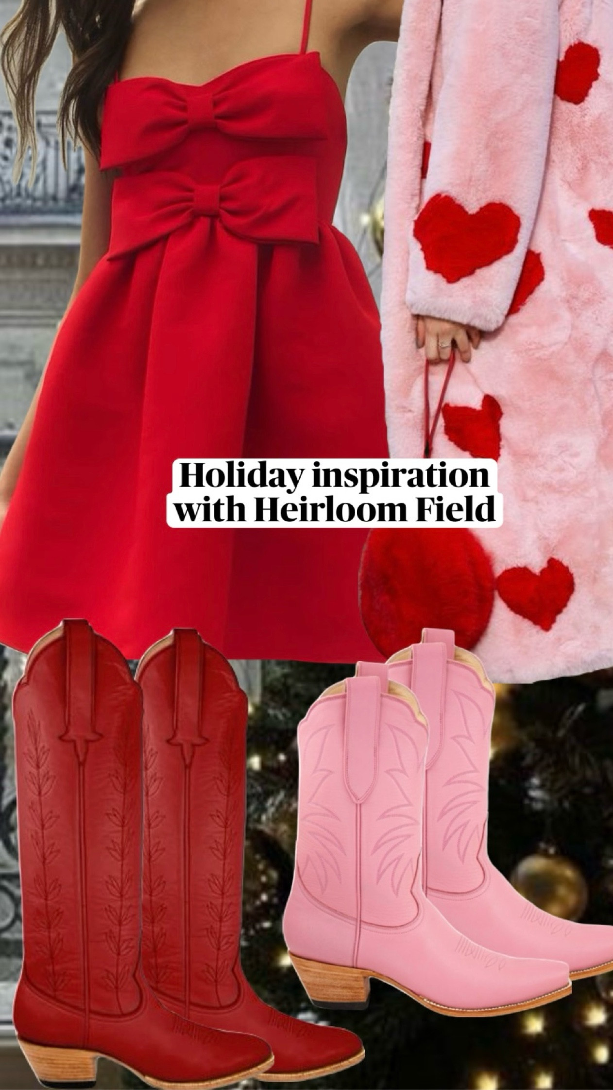 Elevate Your Wardrobe with These Must-Have Holiday Pieces!

- Red Mini Dress with Bows  
  A versatile staple I adore and own in multiple colors! Perfect for dressing up or down for any occasion.

- Pink and Red Faux Fur Coat  
  This playful yet chic coat adds a stylish layer to your holiday looks and beyond!

- Heirloom Field Cowgirl Boots  
  The ideal accent for any outfit, these boots bring a fun twist to your wardrobe.

Why I Love + Recommend:
- Year-Round Wear: Effortlessly transition from casual outings to festive celebrations with these essentials.
- Versatile Styling: Easily dress them up for sophisticated gatherings or keep it casual for brunch with friends.
- Perfect for Every Season: These items will remain stylish no matter the occasion!

Add these favorites to your collection and be ready for all of life’s moments! ♥️✨

#LTKGiftGuide #LTKHoliday #LTKSeasonal
