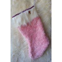 Pretty in pink Christmas stocking with crystal embellished pig princess | Etsy (US)