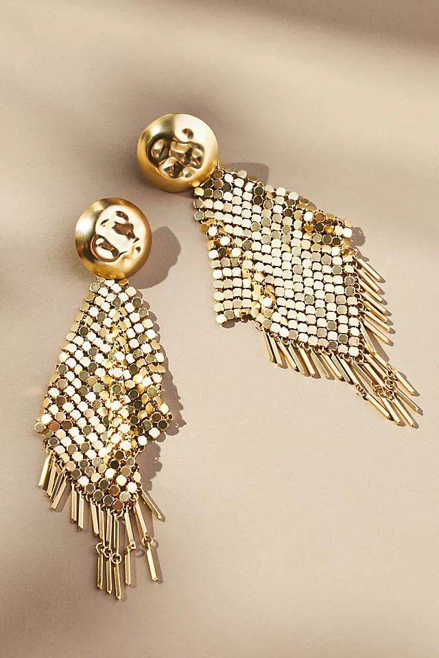 Fringed Chainmail Drop Earrings | Anthropologie (US)