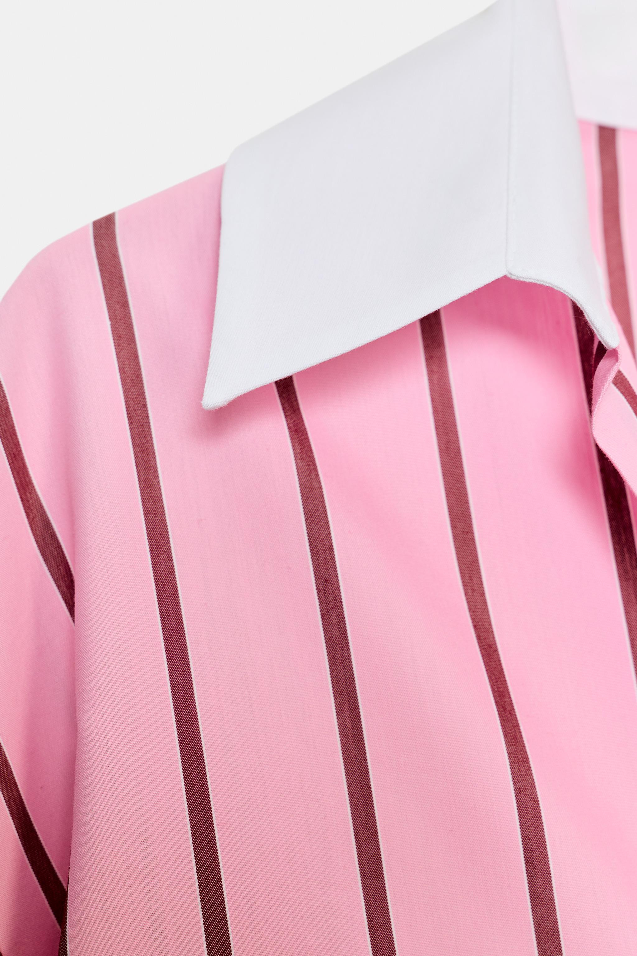 OVERSIZED STRIPED SHIRT WITH CONTRAST CUFFS | Zara US