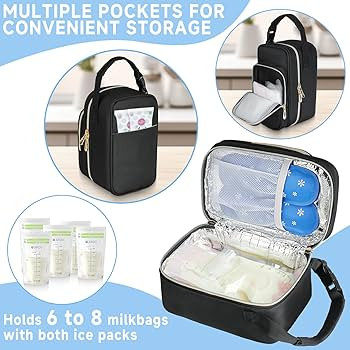 Breastmilk Cooler Travel bag with Ice Pack,Portable Breastmilk Cooler Bag with Buckle Handle,Insu... | Amazon (US)