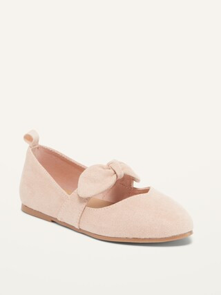 Faux-Suede Bow-Strap Ballet Flats for Toddler Girls | Old Navy (US)