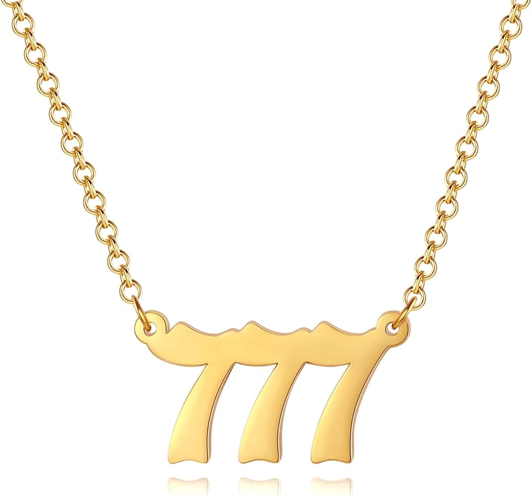 111 222 333 444 555 777 888 999 Angel Number Necklace Gold Numerology Jewelry Lucky Number Minimalis | Amazon (US)
