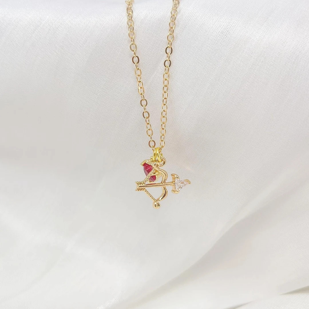 Once Upon & Broken Heart Jewelry Gift Red Heart Arrow Necklace Evangeline Fox Archer Jewelry Arro... | Etsy (US)