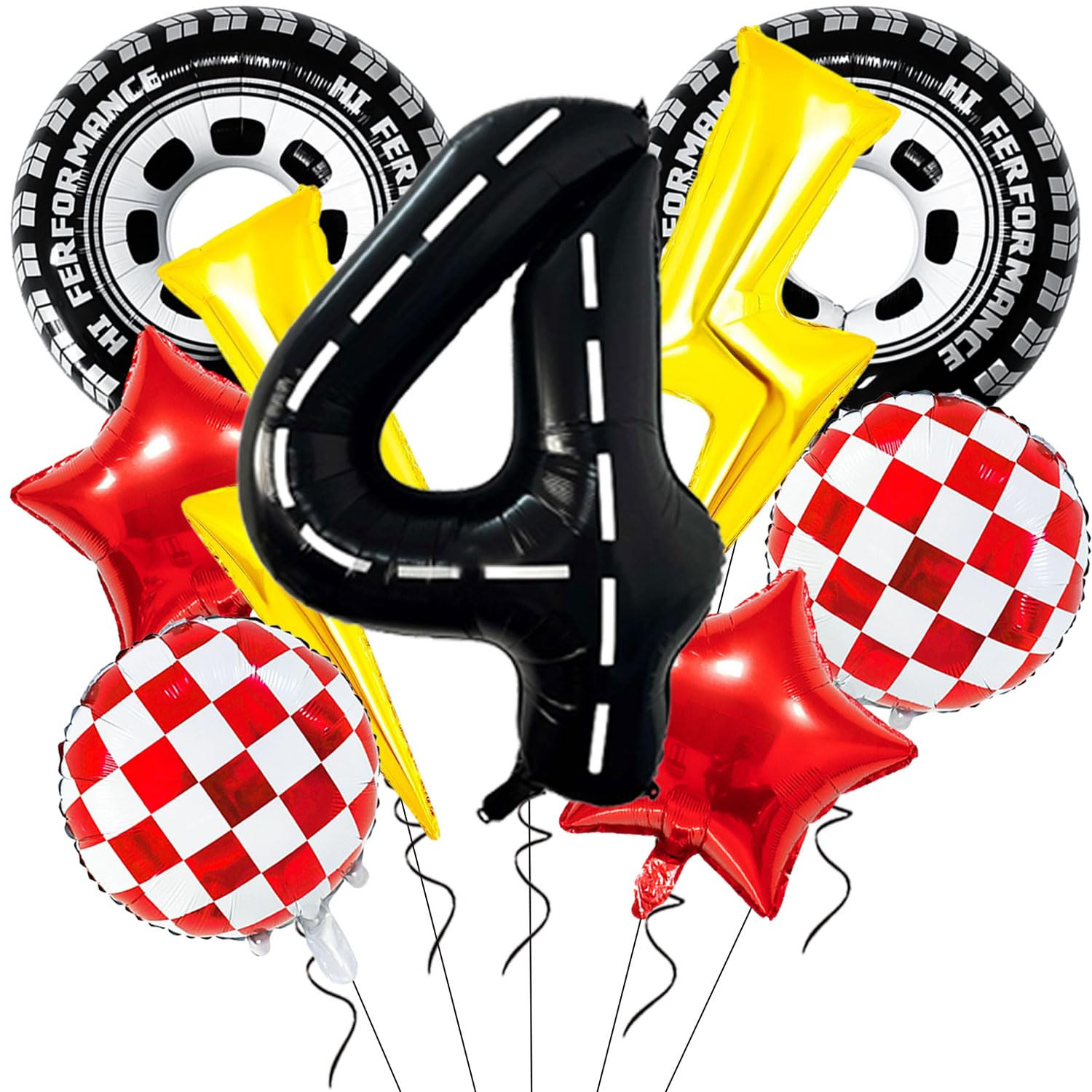 Race Car Party Decorations 30Inch Tire Balloon Race Car Balloons Lightning Bolt Balloons 40inch R... | Amazon (US)