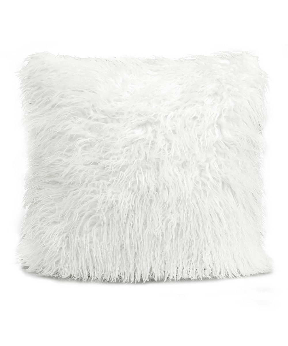 White Luca Fluffy Throw Pillow | zulily