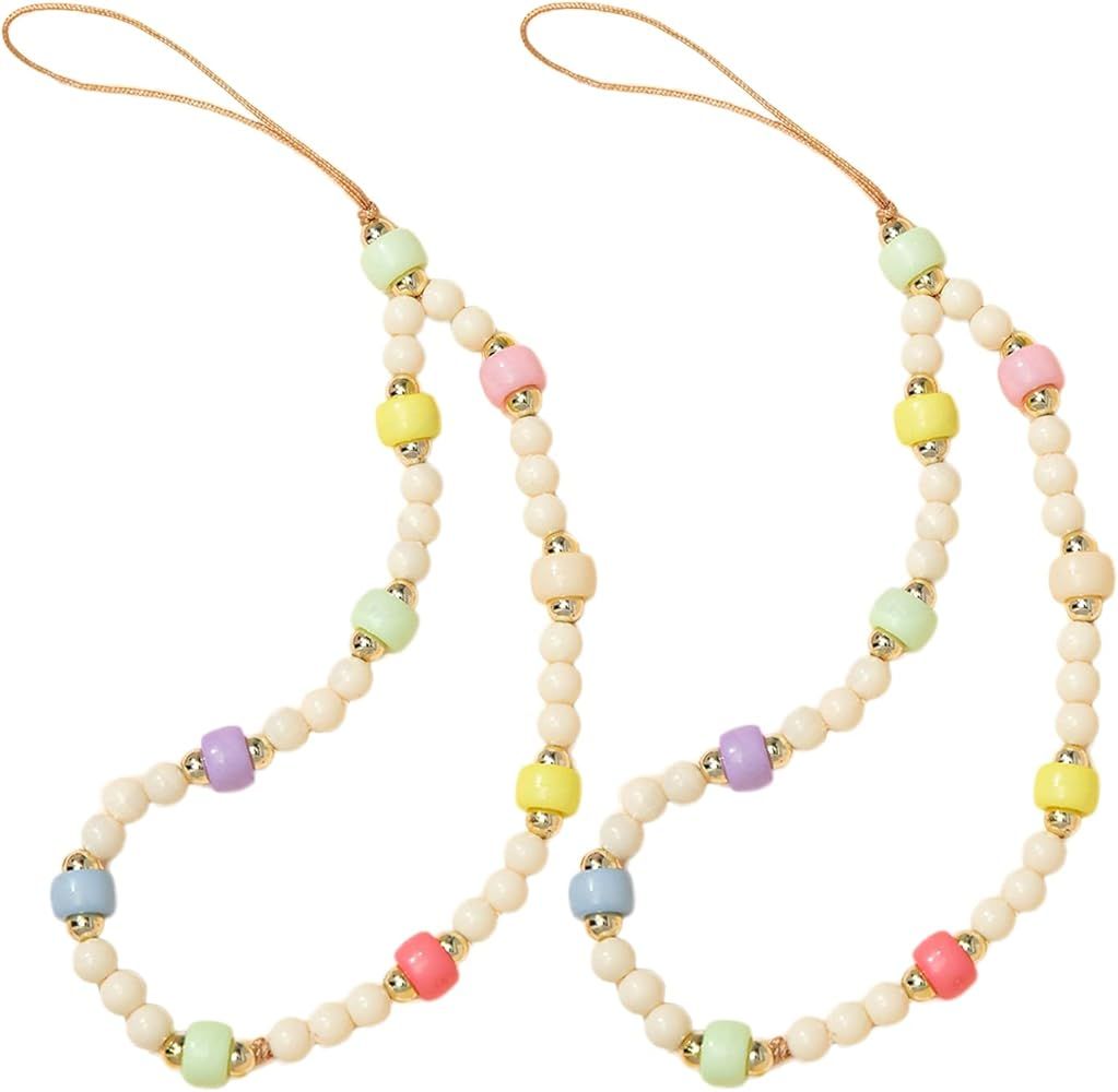 Staqlo Beaded Phone Lanyard Strap Girly Style Fixed Beads Pearl Neck Lanyards | Amazon (US)