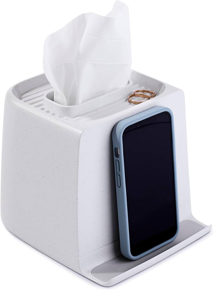 YouCopia The Ledge Tissue Holder, Cube, Square Box Cover with Storage for Phones, Jewelry, Makeup... | Amazon (US)