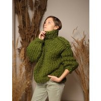 Oversized Sweater For Women, Turtleneck Knitted Sweater, Chunky Knit So Warm & Cozy, Perfect Winter Days | Etsy (US)