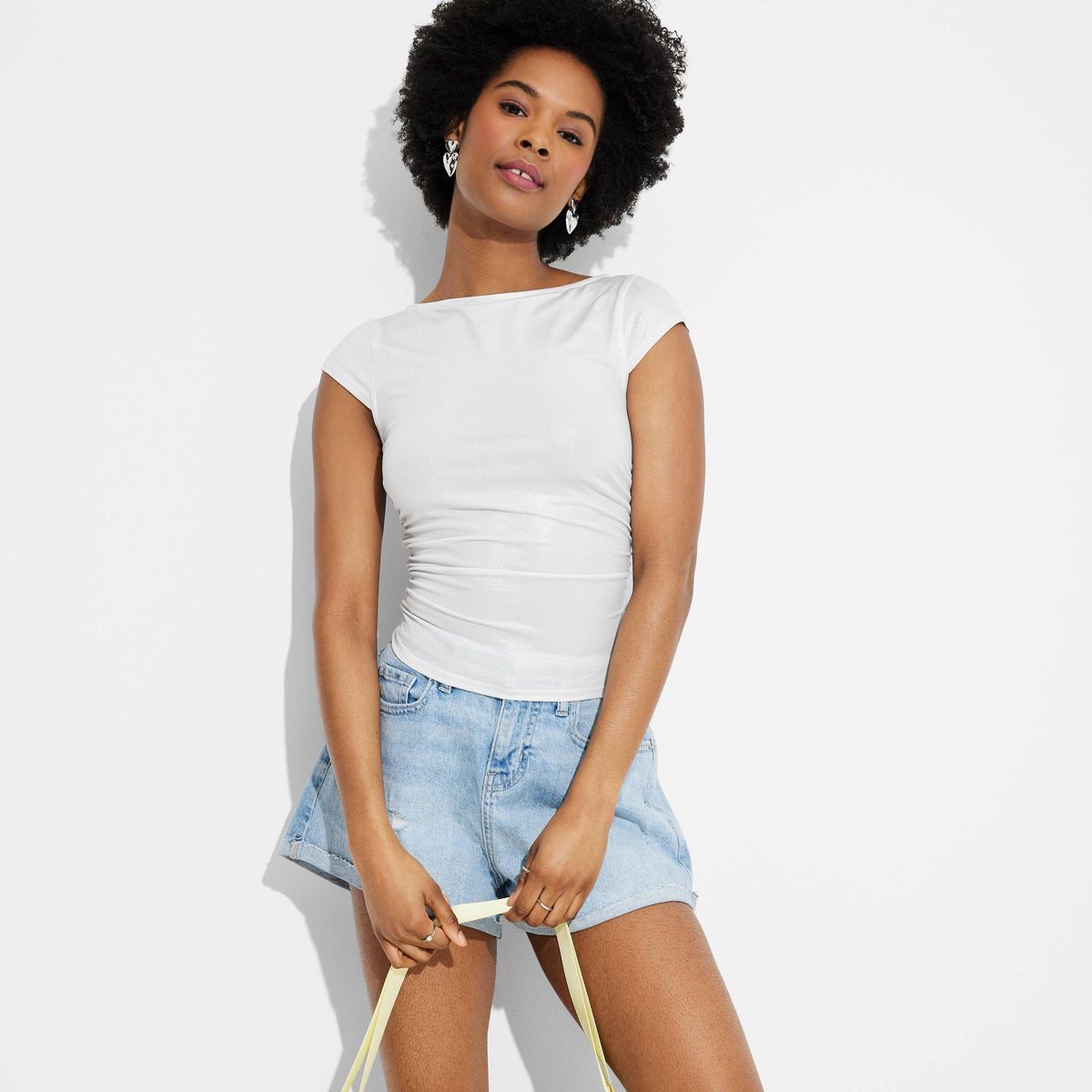 Women's Cap Sleeve Ruched Side Seam T-Shirt - Wild Fable™ | Target