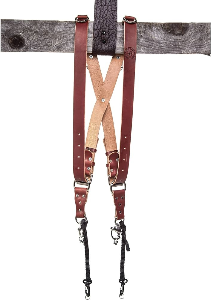 HoldFast Gear MoneyMaker Two-Camera Harness, Bridle Leather, Medium, Chestnut | Amazon (US)