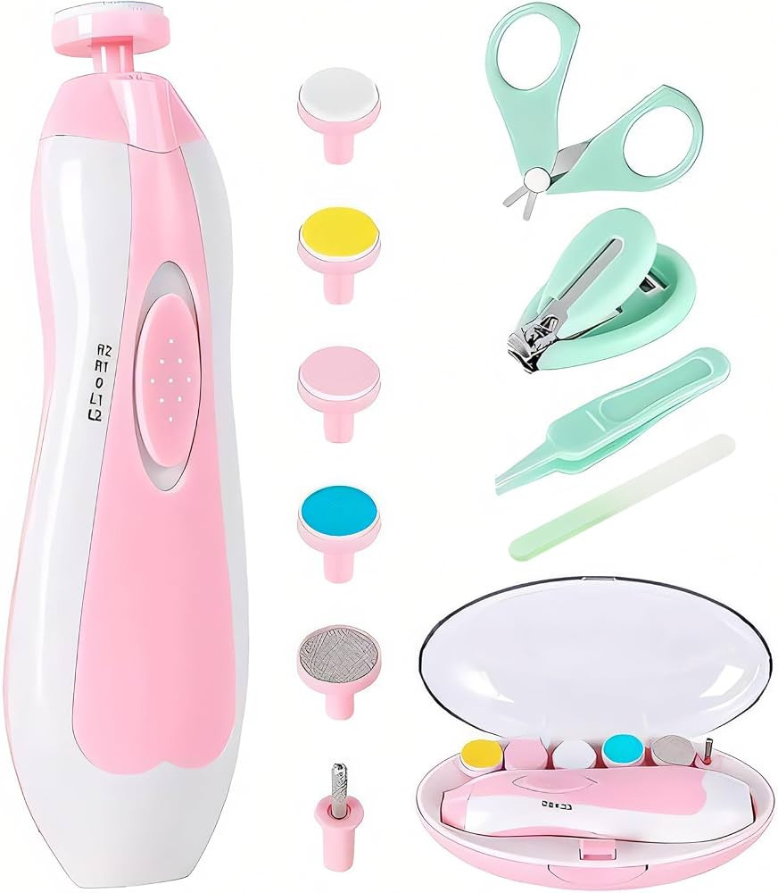 Qunlions life Baby Nail Trimmer Electric-12 in 1 Baby Nail Clippers Safe Baby Nail File Kit with a Nail Clipper, Scissor, Tweezers, and Nail Files | Amazon (US)
