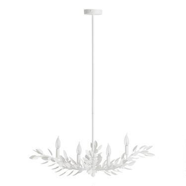 Calla White Metal Leaf 4 Light Chandelier | World Market