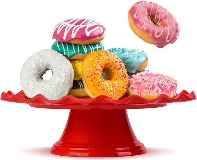 10.8 Inch Floral Border Cake Stand, Melamine Display Stand,Cupcake Stand for Birthday Parties, We... | Amazon (US)