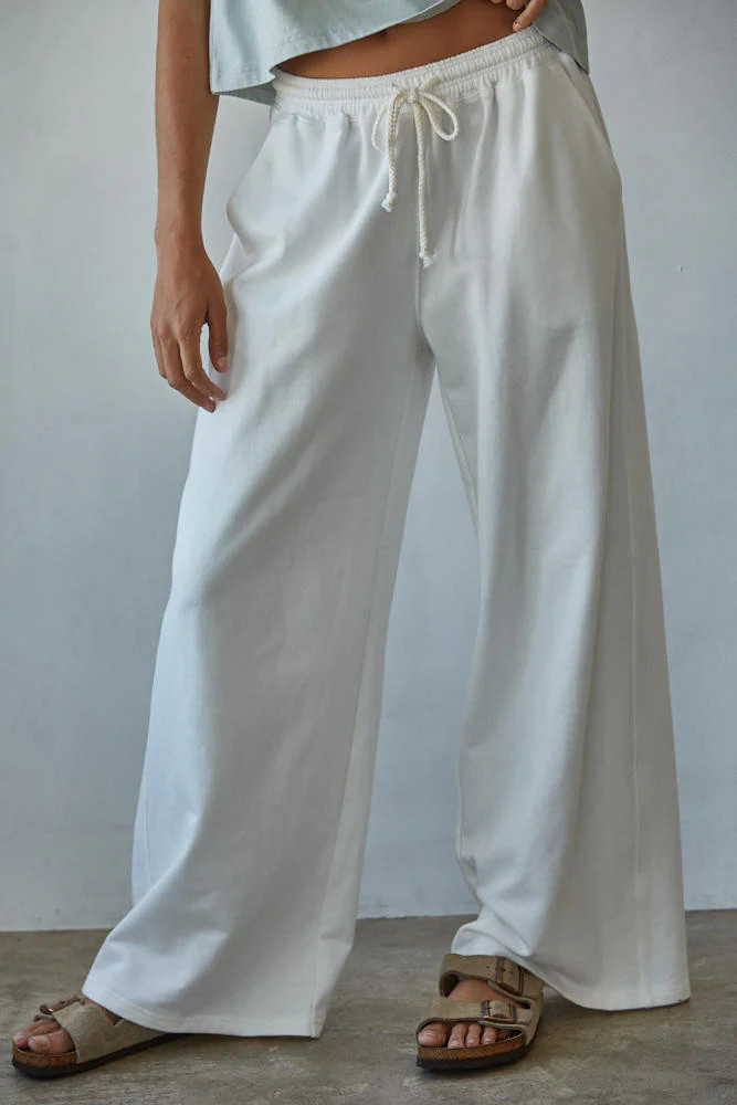 Onset Wide Leg Pants - Off White | Ama La Vita