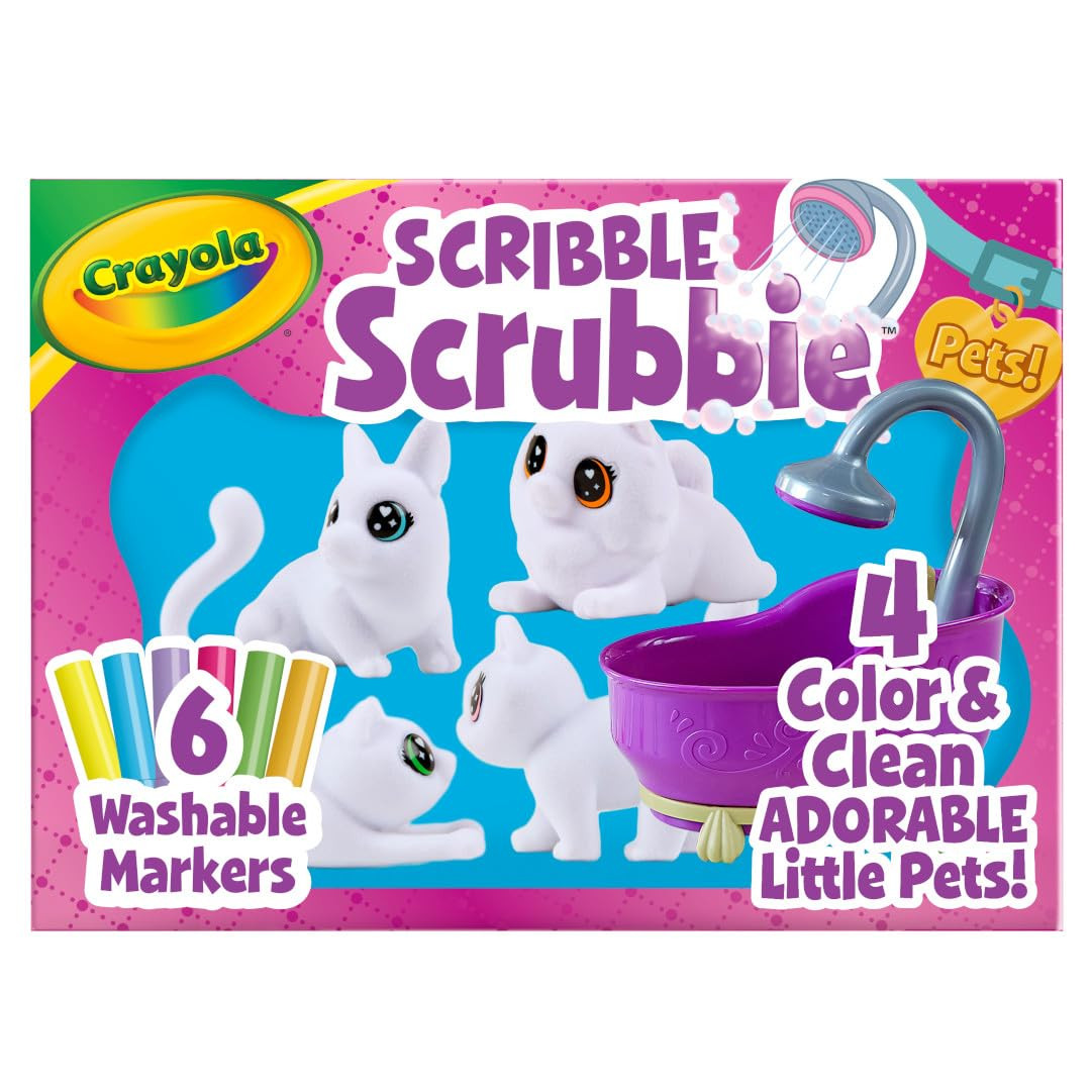Crayola Scribble Scrubbies Tub Set (4 Pets), Holiday for Kids, Washable Pet Care Toy, Coloring An... | Amazon (US)