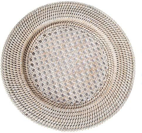 Amazon.com: Artifacts Rattan 13" Open Weave Charger, White Wash : Home & Kitchen | Amazon (US)