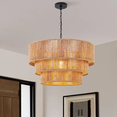 1-light 3-tiered Rattan Pendant Light | Wayfair North America