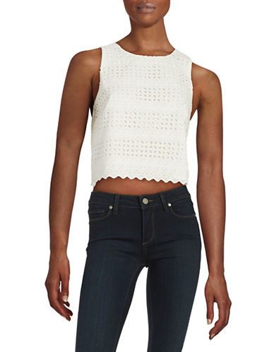 IVANKA TRUMP Eyelet Crop Top | Lord & Taylor