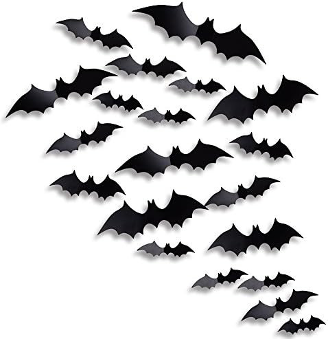 36pcs Halloween 3D Bats Decorations Bats Wall Sticker Realistic Scary Black Bats Wall Decal Hallo... | Amazon (US)