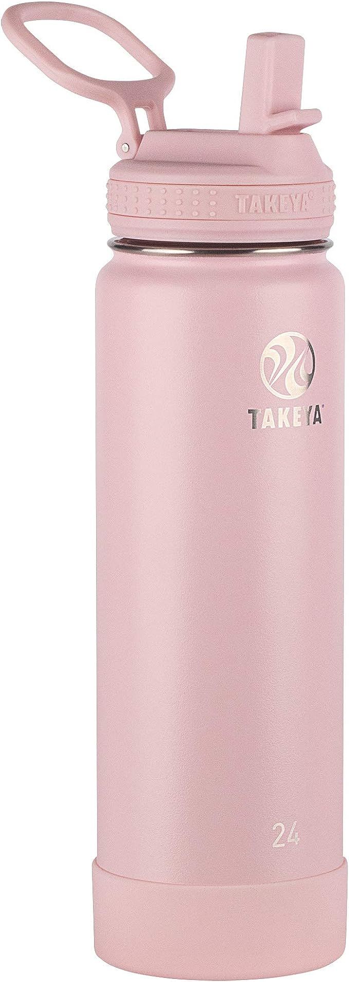 Takeya - 51221 Takeya Actives Insulated Stainless Steel Water Bottle with Straw Lid, 24 oz, Blush | Amazon (US)