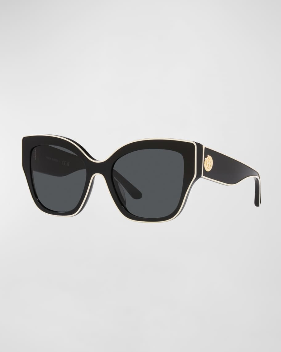 Tory Burch Contrasting Acetate Butterfly Sunglasses | Neiman Marcus