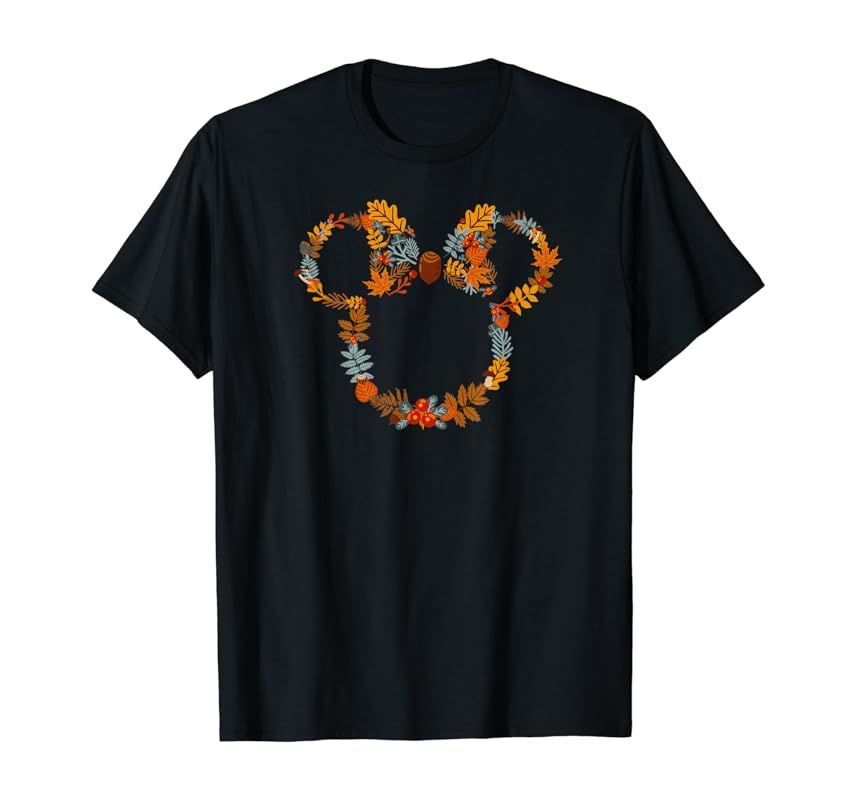 Disney Mickey And Friends Autumn Foliage Mickey Ears T-Shirt | Amazon (US)